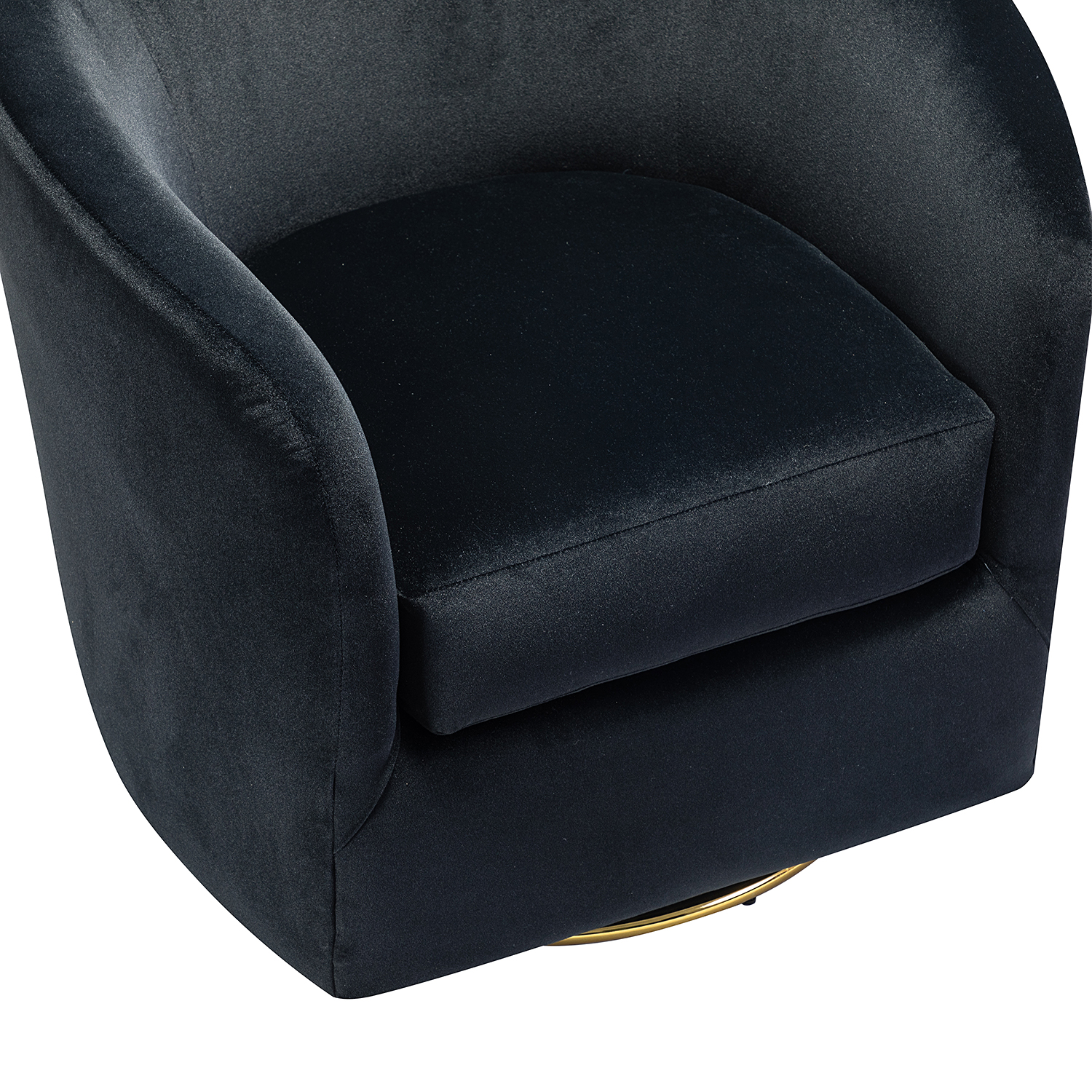 Amarante Black Velvet Gold Swivel Accent Chair 5 Amarante Black Velvet Gold Swivel Accent Chair - Image 5