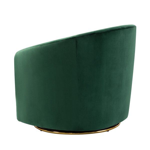 Amarante Green Velvet Gold Swivel Accent Chair 2