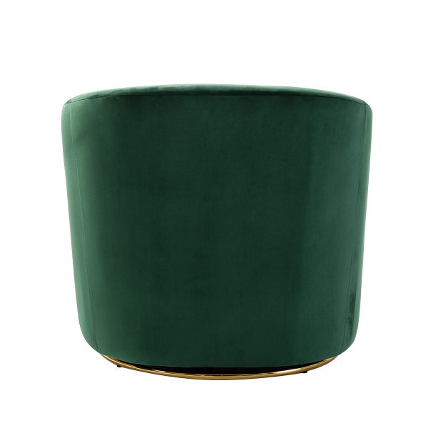 Amarante Green Velvet Gold Swivel Accent Chair 3