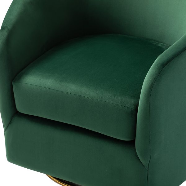 Amarante Green Velvet Gold Swivel Accent Chair 4