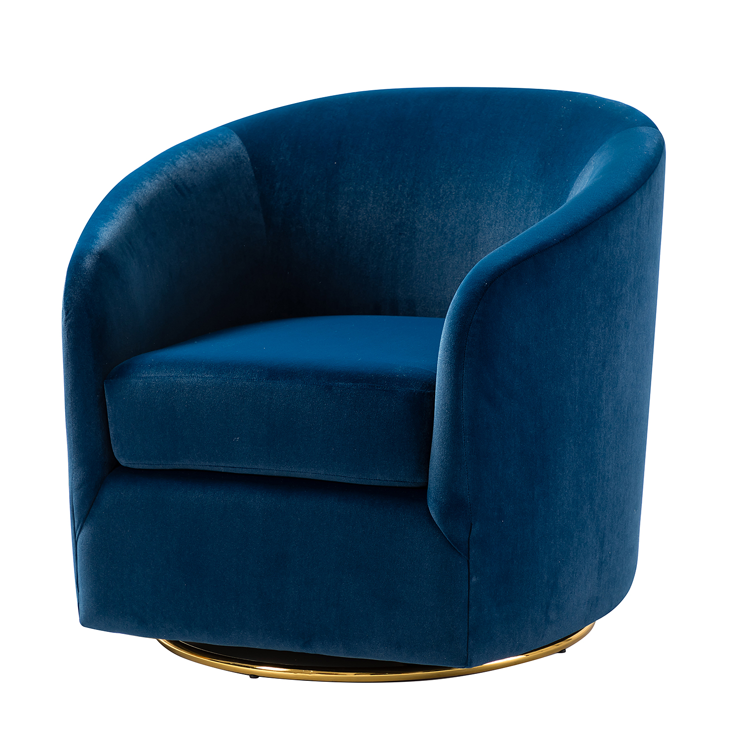 Amarante Navy Velvet Gold Swivel Accent Chair 2 Amarante Navy Velvet Gold Swivel Accent Chair - Image 2