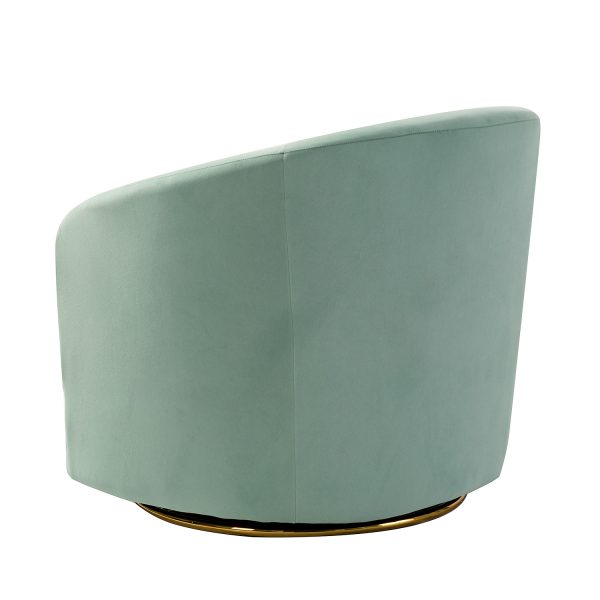 Amarante Sage Velvet Gold Swivel Accent Chair 2