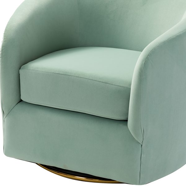 Amarante Sage Velvet Gold Swivel Accent Chair 4