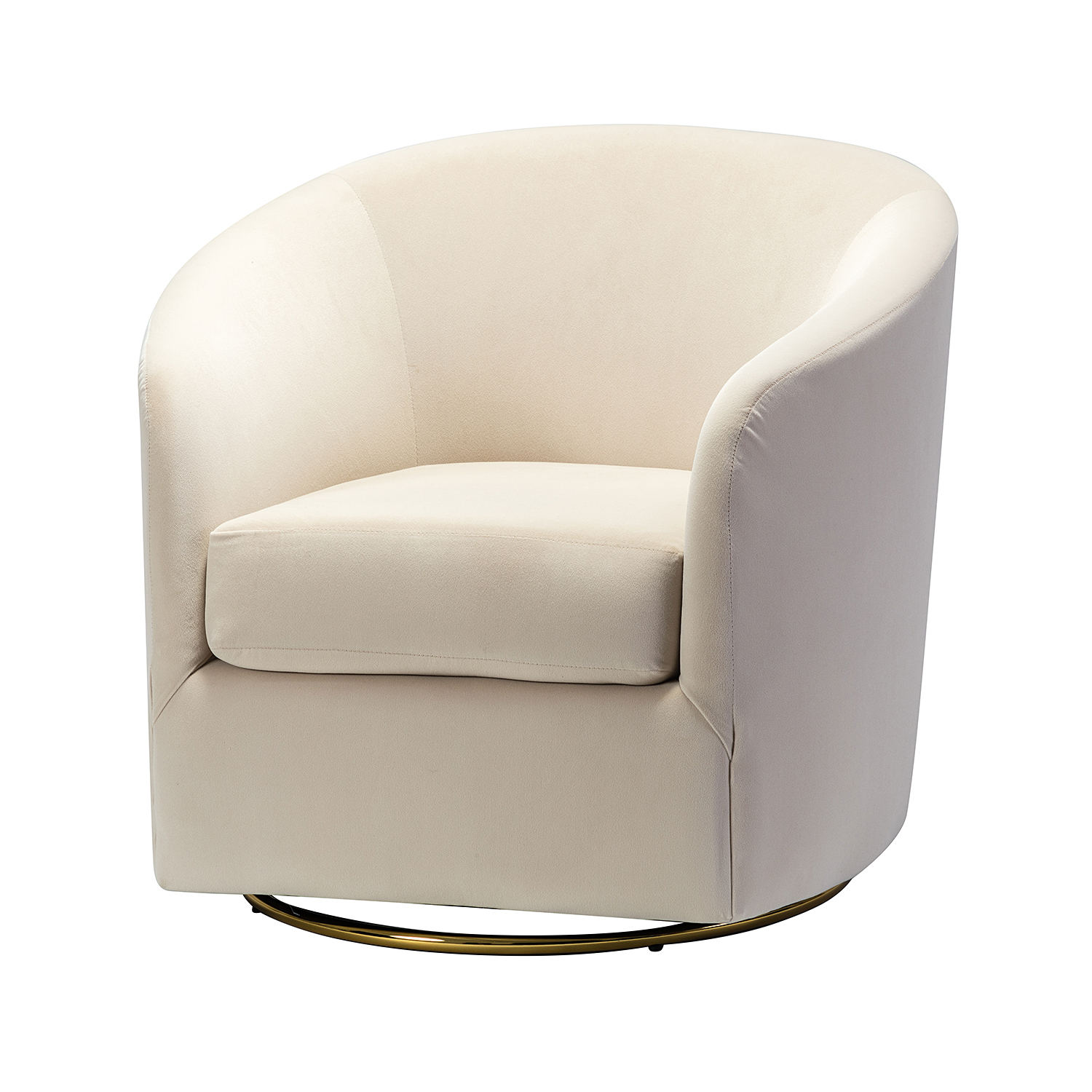 Amarante Tan Velvet Gold Swivel Barrel Accent Chair 2 Amarante Tan Velvet Gold Swivel Barrel Accent Chair - Image 2