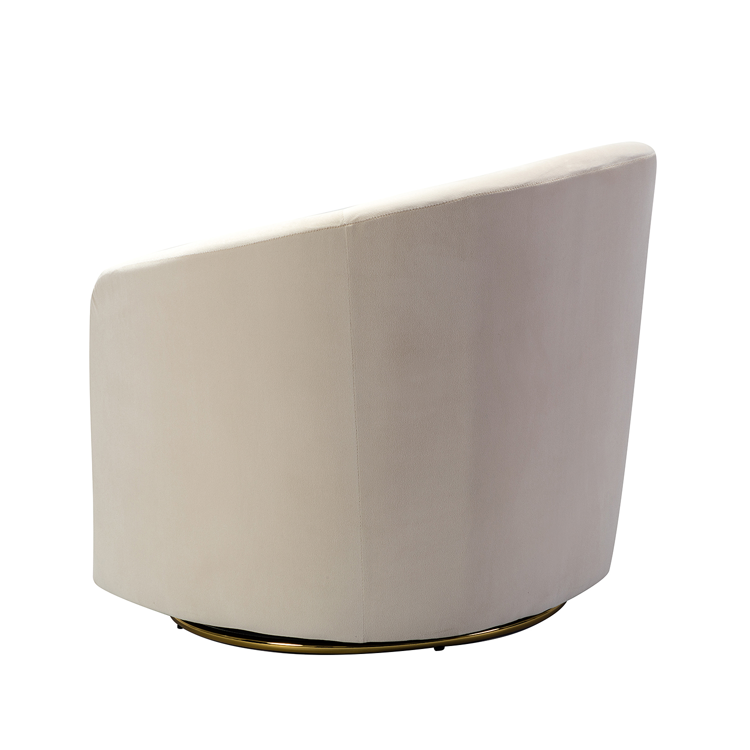 Amarante Tan Velvet Gold Swivel Barrel Accent Chair 3 Amarante Tan Velvet Gold Swivel Barrel Accent Chair - Image 3