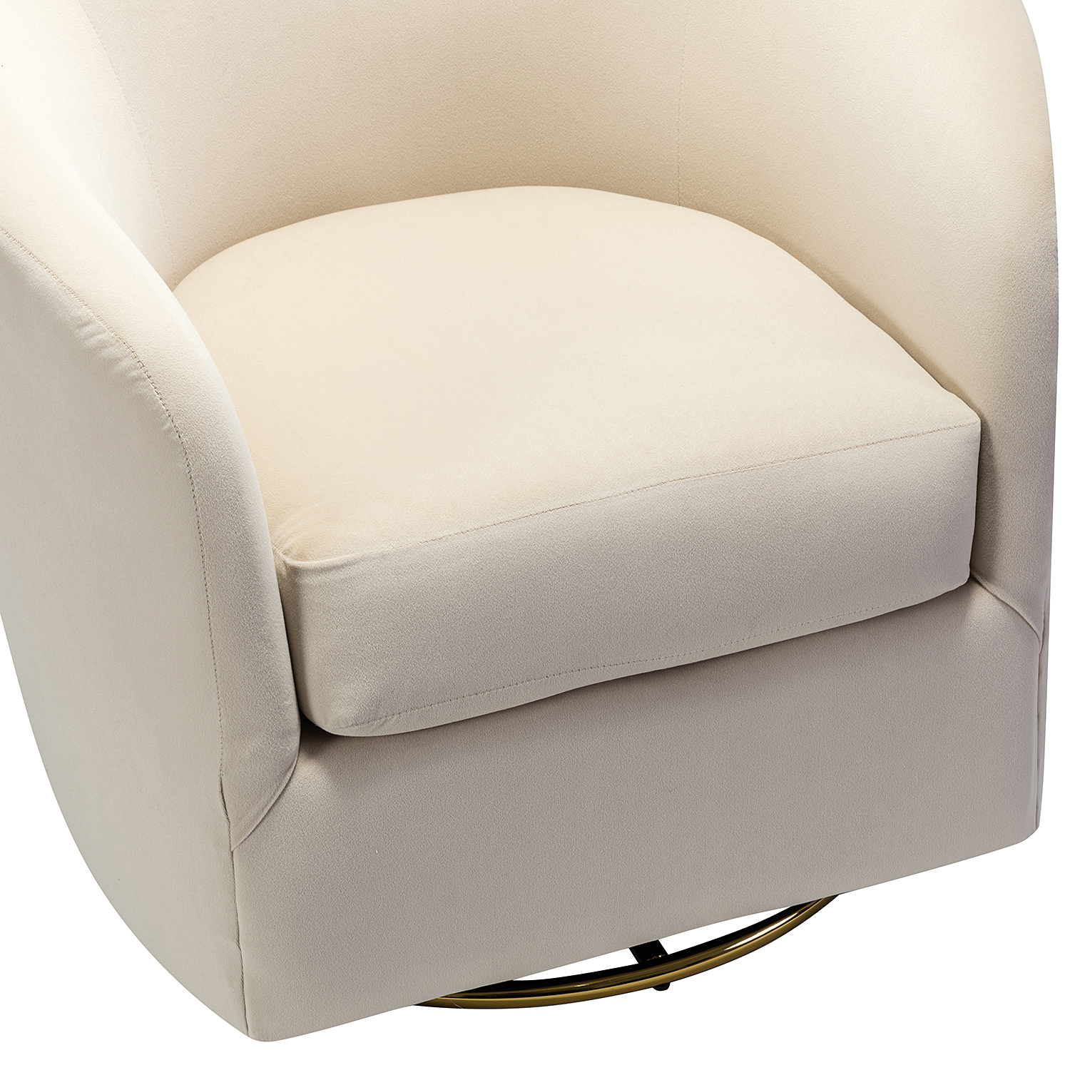 Amarante Tan Velvet Gold Swivel Barrel Accent Chair 5 Amarante Tan Velvet Gold Swivel Barrel Accent Chair - Image 5