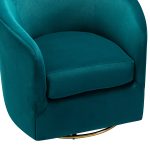 Amarante Teal Velvet Gold Base Swivel Accent Chair 10 Amarante Teal Velvet Gold Base Swivel Accent Chair