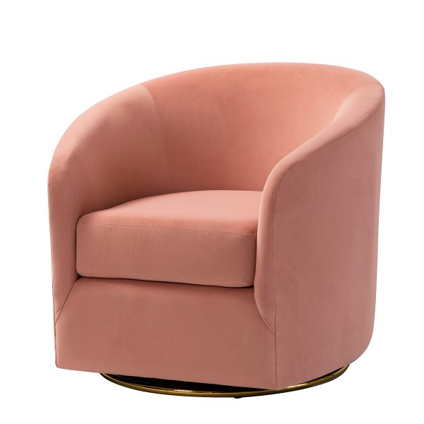 Amarante Velvet Gold Base Swivel Accent Chair 1