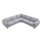 Light Grey Fabric Corner Sectional Sofa with Mid-Century Design