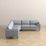 Light Grey Fabric Corner Sectional Sofa with Mid-Century Design