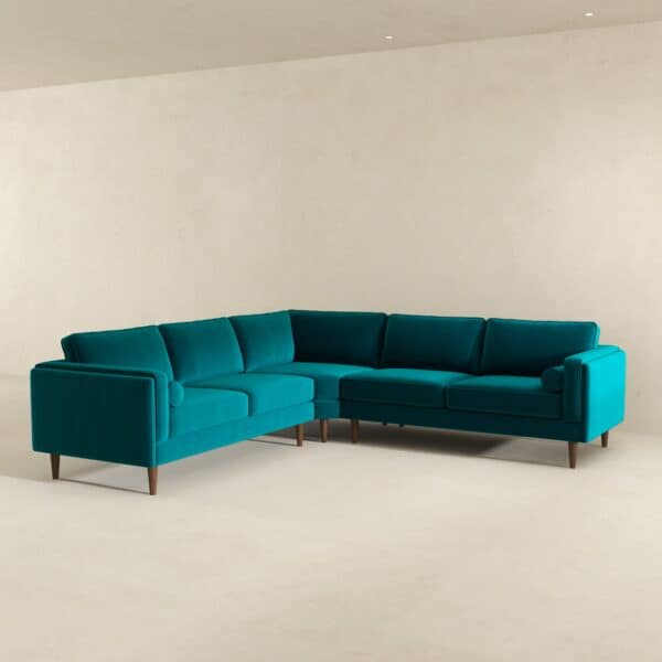 AmberTealVelvetSectionalSofa 4