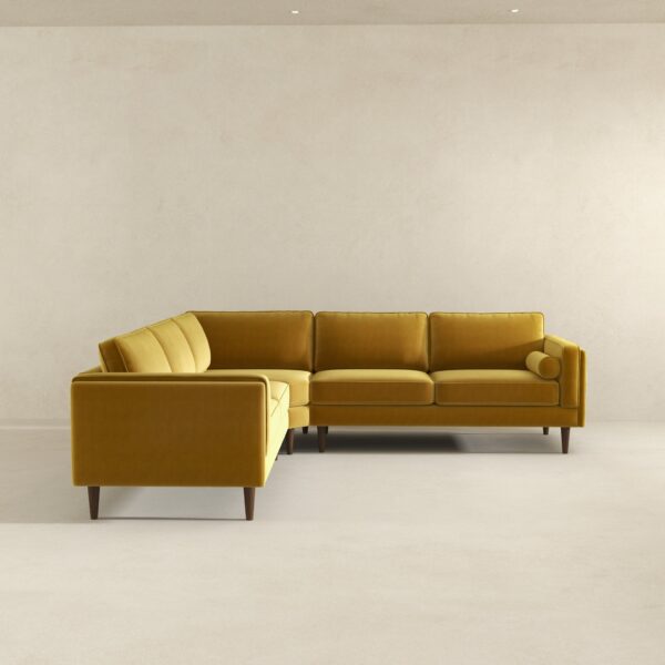 AmberYellowVelvetCornerSectional 3
