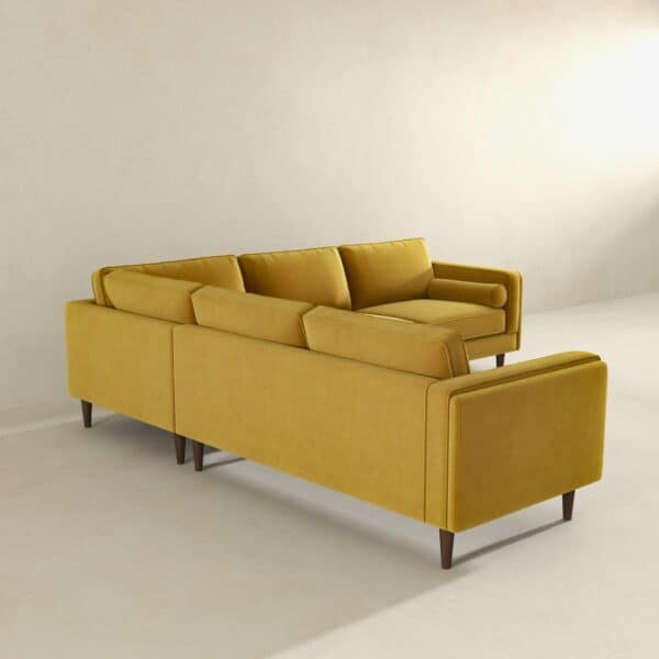 AmberYellowVelvetCornerSectional 5