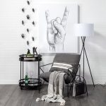 Ambrose 20.0L x 20.0W x 61.8H Black Metal W/White Fabric Shade Floor Lamp