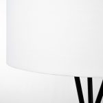 Ambrose 20.0L x 20.0W x 61.8H Black Metal W/White Fabric Shade Floor Lamp