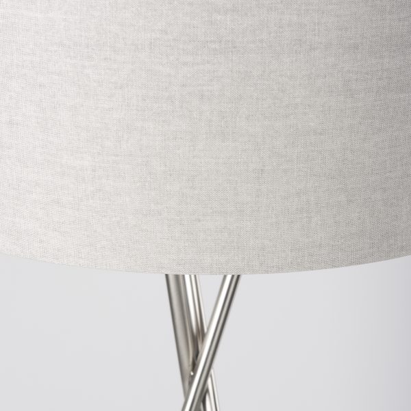 Ambrose 20.0L x 20.0W x 61.8H Silver Metal WBeige Fabric Shade Floor Lamp 5