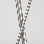 Ambrose 20.0L x 20.0W x 61.8H Silver Metal W/Beige Fabric Shade Floor Lamp