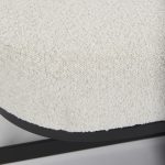 Amelia 55.0L x 18.0W x 18.0H Cream Boucle W/Black Metal Upholstered Bench