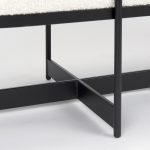 Amelia 55.0L x 18.0W x 18.0H Cream Boucle W/Black Metal Upholstered Bench