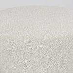 Amelia Cream Boucle W/Black Metal Upholstered Pouf