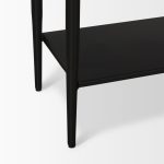 Amika White Marble Top Black Metal Base Console Table