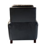 Amil Black Genuine Leather Nailhead Trim Mid-Century Modern Recliner 9 Amil Black Genuine Leather Nailhead Trim Mid-Century Modern Recliner