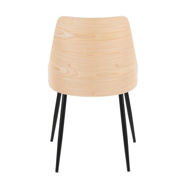 Anabelle Contemporary Black Metal Cream Fabric Chairs Set of 2 5