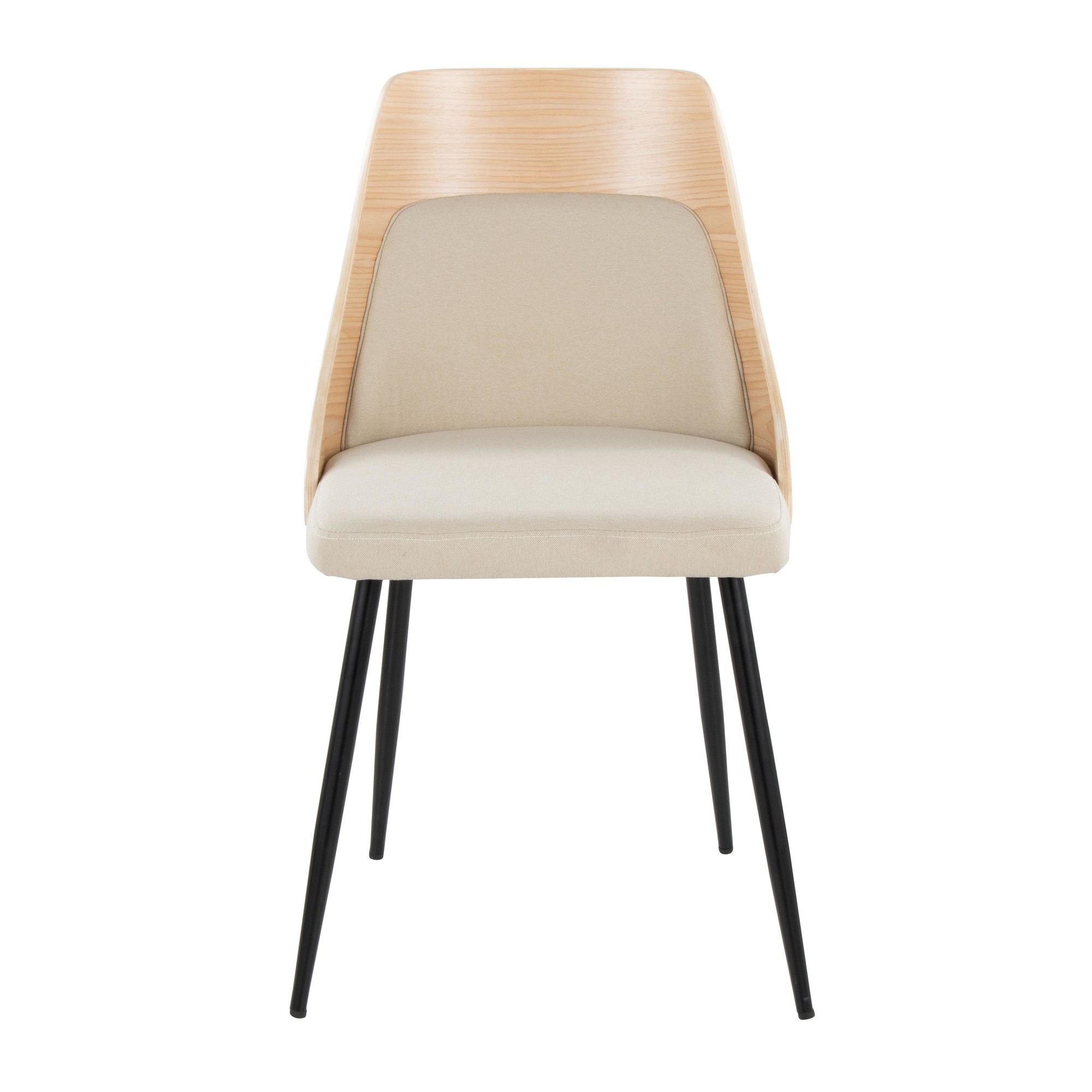 Anabelle Contemporary Black Metal Cream Fabric Chairs (Set of 2) 7 Anabelle Contemporary Black Metal Cream Fabric Chairs (Set of 2) - Image 7