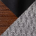 Anabelle Contemporary Black Metal Walnut and Grey Chairs (Set of 2)
