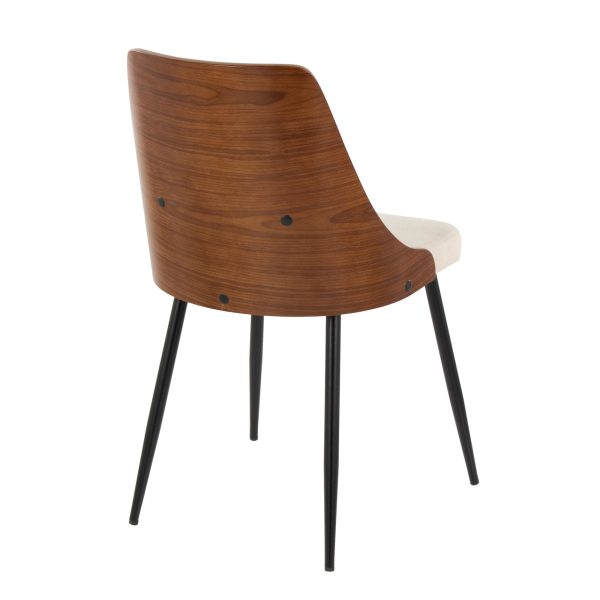 Anabelle Contemporary Black Metal and Cream Chairs Set of 2 4