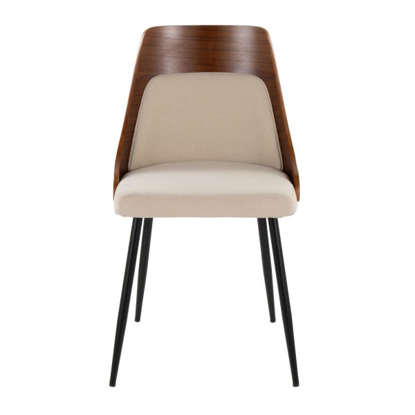 Anabelle Contemporary Black Metal and Cream Chairs Set of 2 6