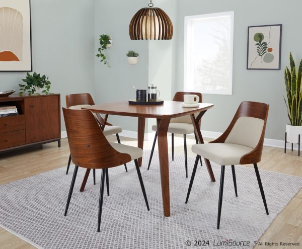 Anabelle Contemporary Black Metal and Cream Chairs Set of 2