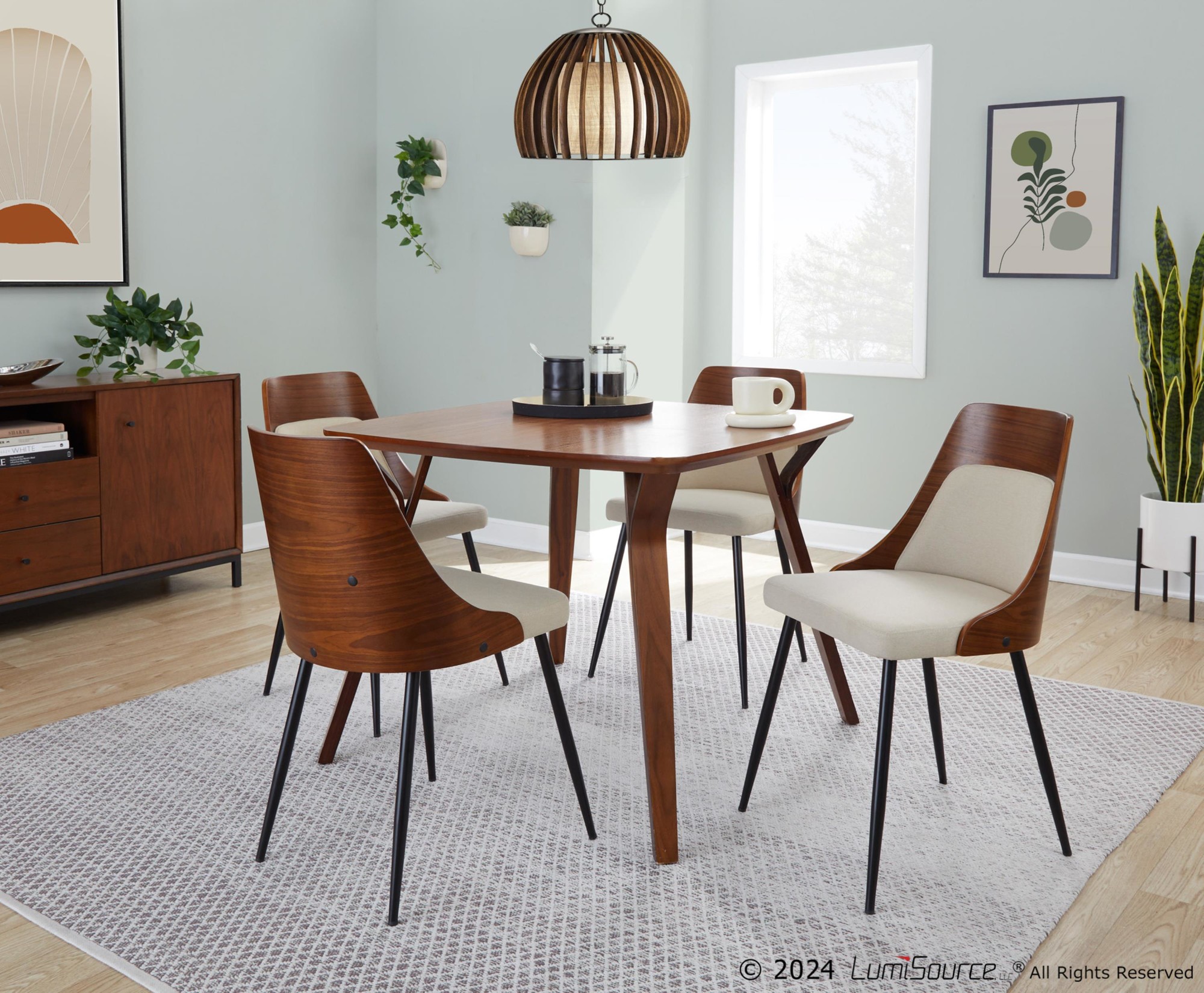 Anabelle Contemporary Black Metal and Cream Chairs (Set of 2) 1 Anabelle Contemporary Black Metal and Cream Chairs (Set of 2)