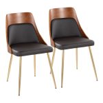 Anabelle Contemporary Brown Faux Leather Accent Chairs (Set of 2) 12 Anabelle Contemporary Brown Faux Leather Accent Chairs (Set of 2)
