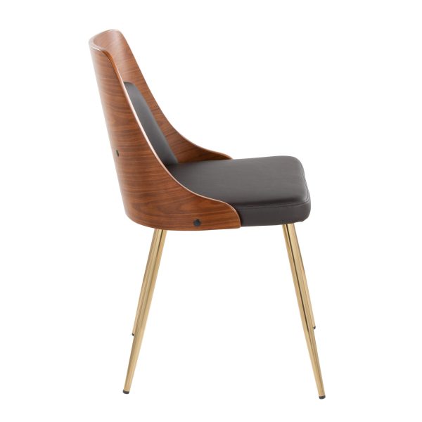 Anabelle Contemporary Brown Faux Leather Accent Chairs Set of 2 3