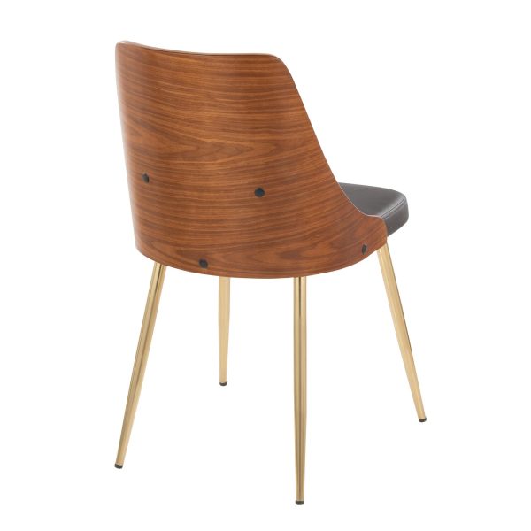 Anabelle Contemporary Brown Faux Leather Accent Chairs Set of 2 4