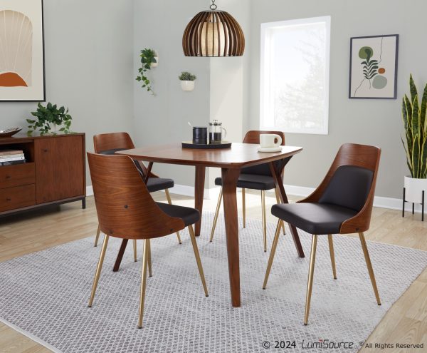 Anabelle Contemporary Brown Faux Leather Accent Chairs Set of 2