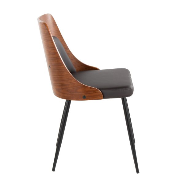Anabelle Contemporary Brown Faux Leather Dining Chairs Set of 2 3
