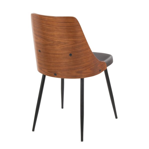 Anabelle Contemporary Brown Faux Leather Dining Chairs Set of 2 4