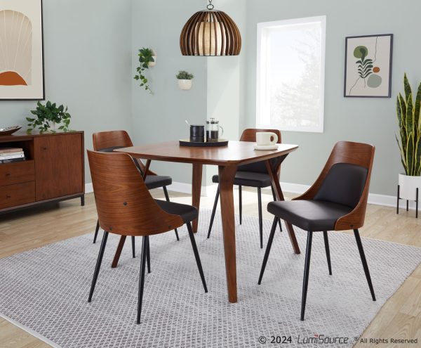Anabelle Contemporary Brown Faux Leather Dining Chairs Set of 2