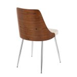 Anabelle Contemporary Chrome, Walnut, and Cream Dining Chairs (Set of 2) 15 Anabelle Contemporary Chrome, Walnut, and Cream Dining Chairs (Set of 2)