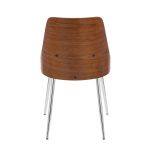 Anabelle Contemporary Chrome, Walnut, and Cream Dining Chairs (Set of 2) 16 Anabelle Contemporary Chrome, Walnut, and Cream Dining Chairs (Set of 2)