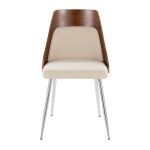 Anabelle Contemporary Chrome, Walnut, and Cream Dining Chairs (Set of 2) 17 Anabelle Contemporary Chrome, Walnut, and Cream Dining Chairs (Set of 2)