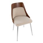 Anabelle Contemporary Chrome, Walnut, and Cream Dining Chairs (Set of 2) 18 Anabelle Contemporary Chrome, Walnut, and Cream Dining Chairs (Set of 2)