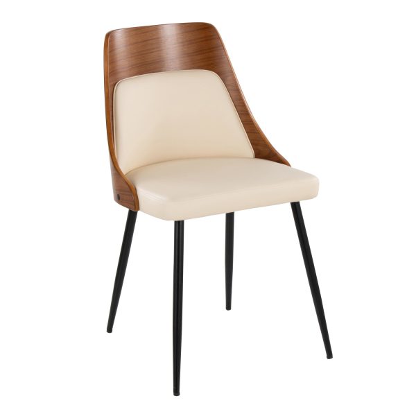 Anabelle Contemporary Cream Faux Leather Dining Chairs Set of 2 Set of 2 2