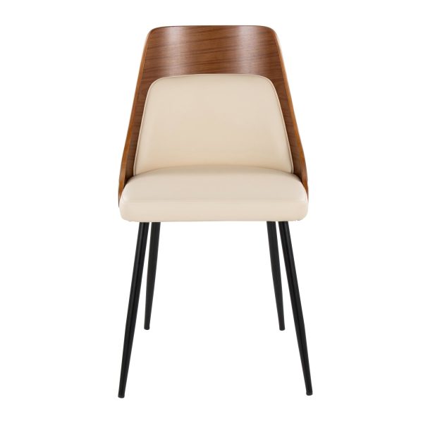 Anabelle Contemporary Cream Faux Leather Dining Chairs Set of 2 Set of 2 6