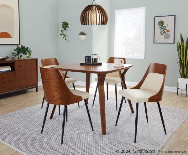 Anabelle Contemporary Cream Faux Leather Dining Chairs Set of 2 Set of 2