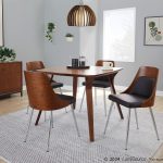 Anabelle Contemporary Dining Chairs Chrome Walnut Brown (Set of 2) 11 Anabelle Contemporary Dining Chairs Chrome Walnut Brown (Set of 2)