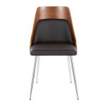 Anabelle Contemporary Dining Chairs Chrome Walnut Brown (Set of 2) 17 Anabelle Contemporary Dining Chairs Chrome Walnut Brown (Set of 2)