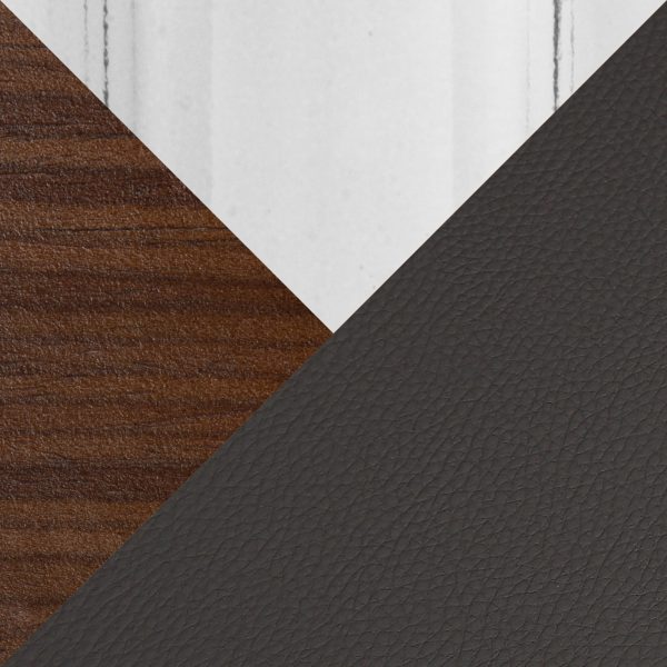 Anabelle Contemporary Dining Chairs Chrome Walnut Brown Set of 2 9
